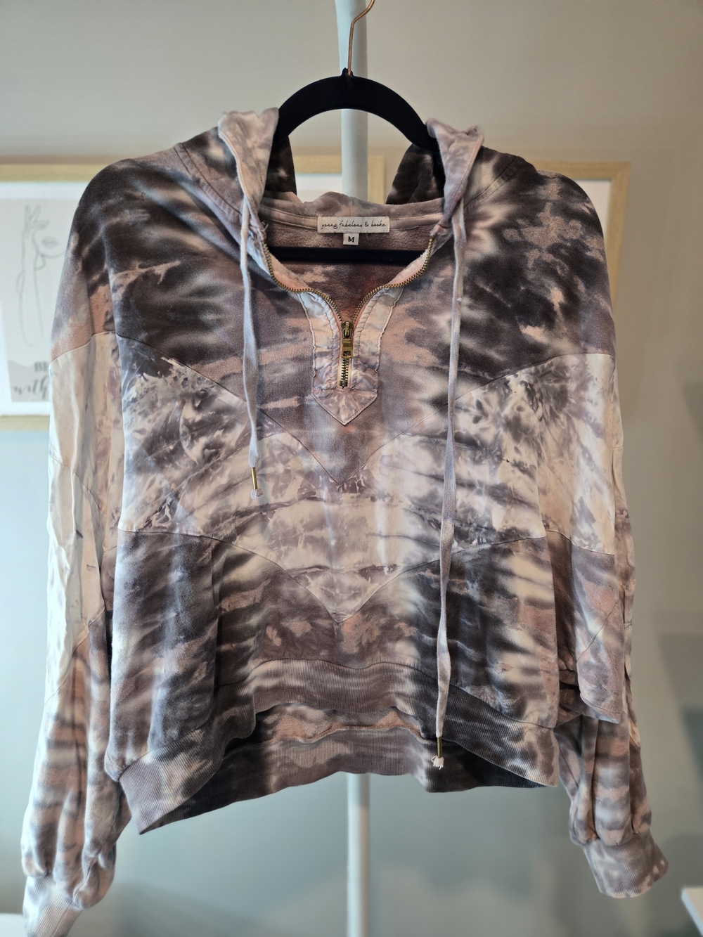 Young Fabulous & Broke Tie-Dye Hoodie in Lavender and Gray